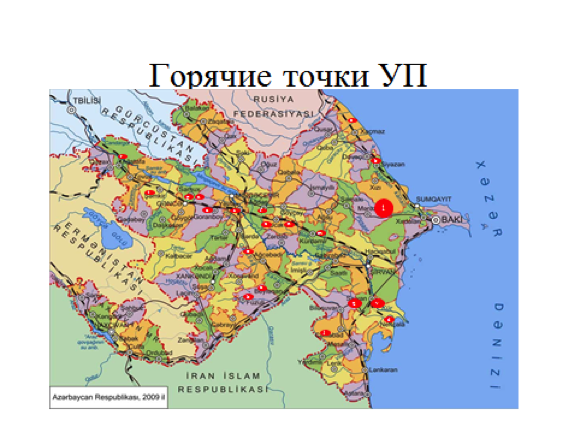Azerbaijan map of obsolete pesticide storage
